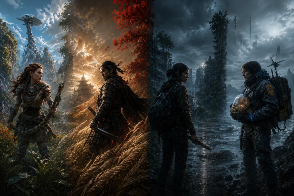 Best PS4 games worth upgrading to PS5 including Horizon Forbidden West, Ghost of Tsushima, The Last of Us Part II Remastered, and Death Stranding Director’s Cut