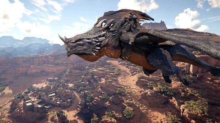  Mercenary Kliff riding a horse across the vast fantasy continent of Pywel in Crimson Desert.